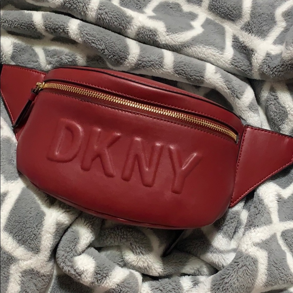 Red Leather DKNY Fanny Pack (Brand New)